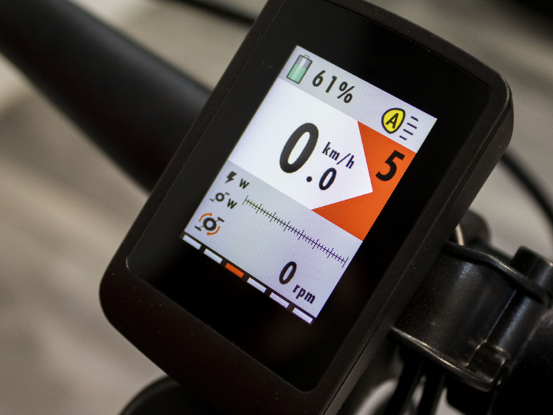 dettaglio del display di una e-bike Boeris Bikes Torino
