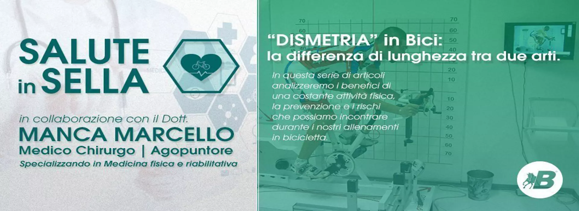 Copertina dell'articolo Dismetria in Bici: la differenza di lunghezza tra due arti di Boeris Bikes torino in collaborazione con Manca marcello medico chirurgo e Agopuntore specializzando in medicina fisica e riabilitativa con l'immagine di un ragazzo che sta svolgendo test su una bicicletta per la categoria salute in sella