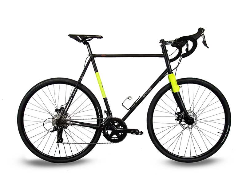 Gravel Serie X nera e gialla di Boeris Bikes Torino