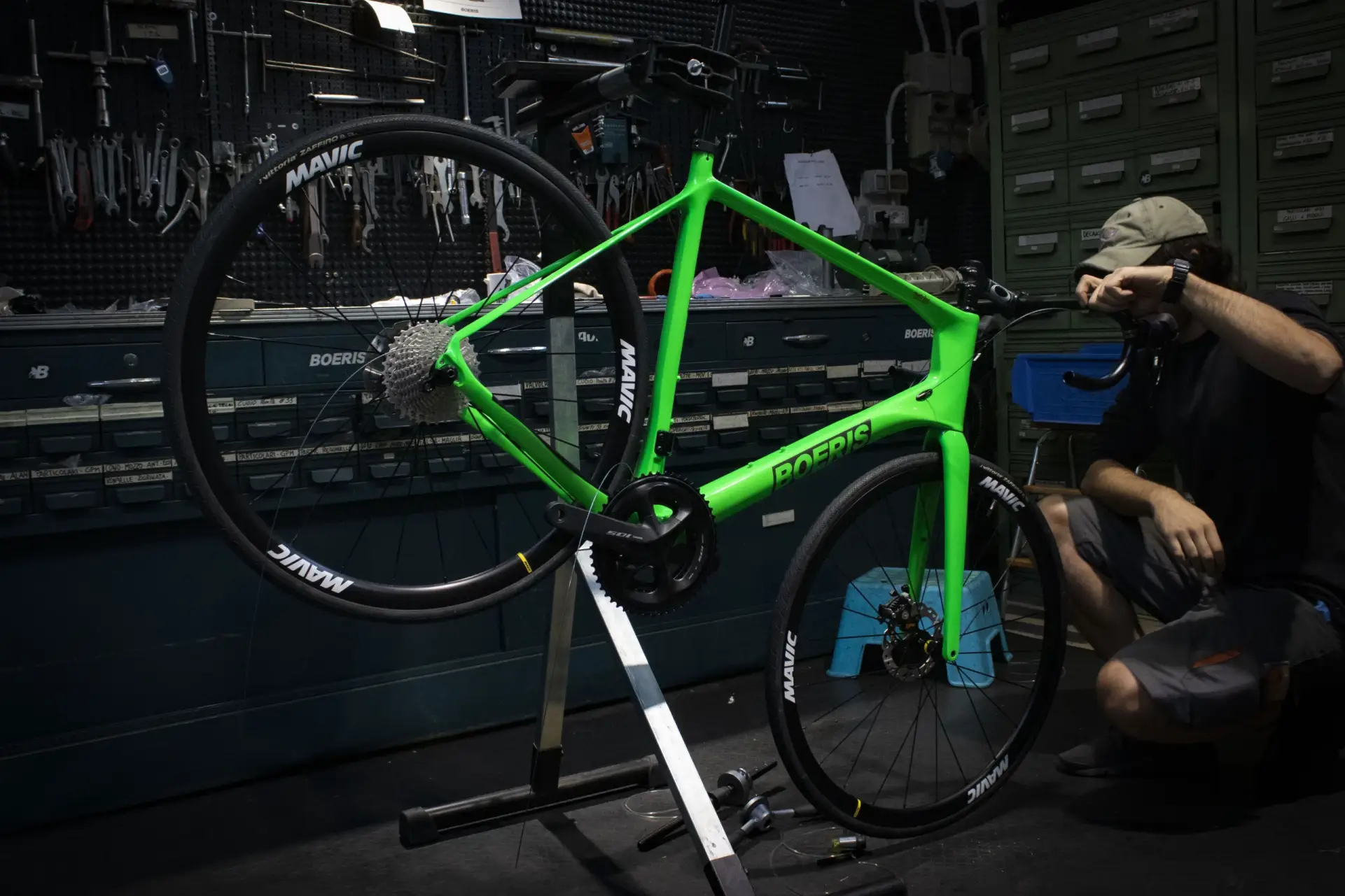 Costruzione personalizzata di una Bicicletta verde Boeris Bikes Torino bici atigianali dal 1910