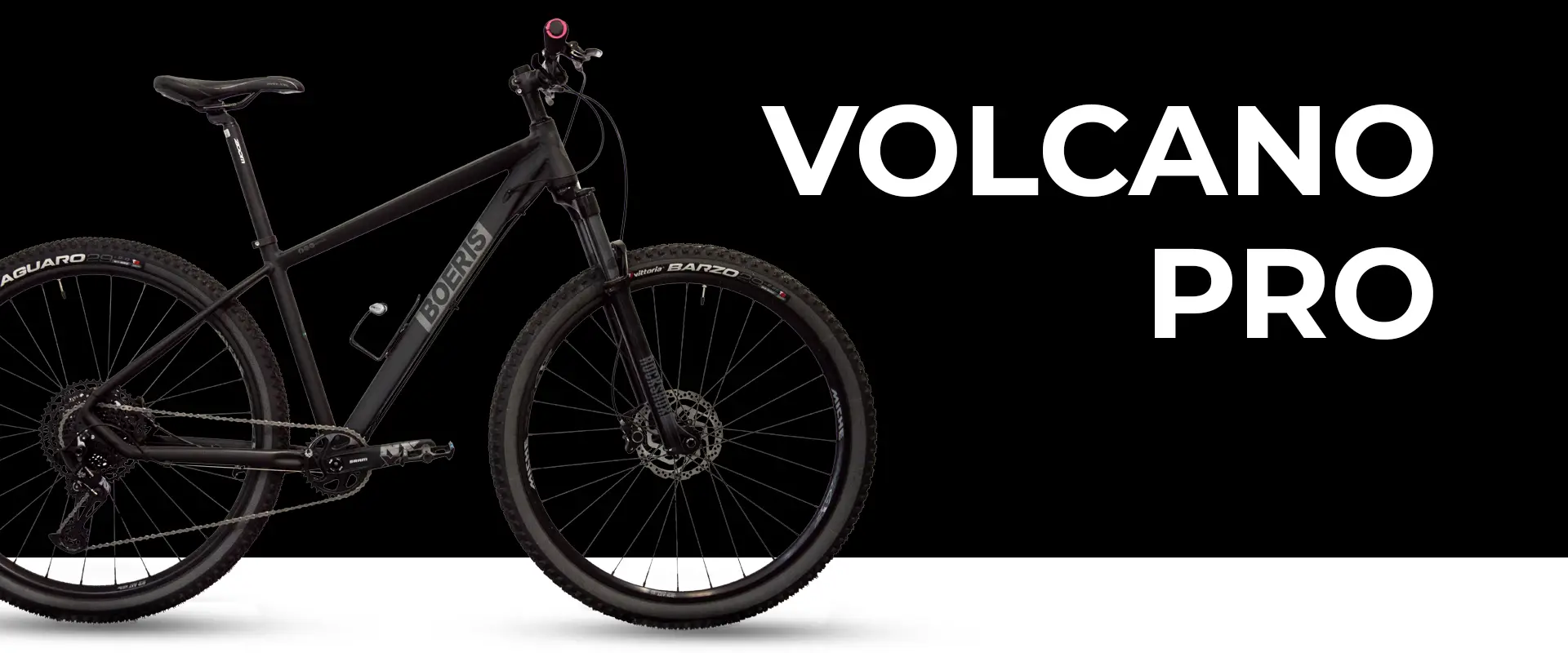Volcano Pro colore nero Boeris Bikes Torino con sfondo nero